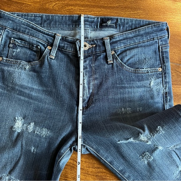 AG Andriano Goldschmied Distressed Denim Blue cropped ankle Jeans size 26R - Picture 7 of 10